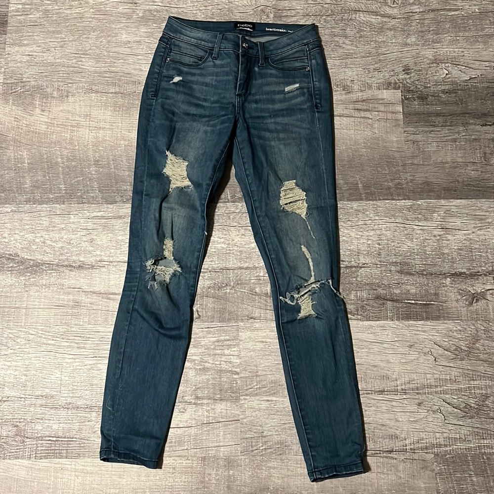 Distressed Blue Skinny Jeans